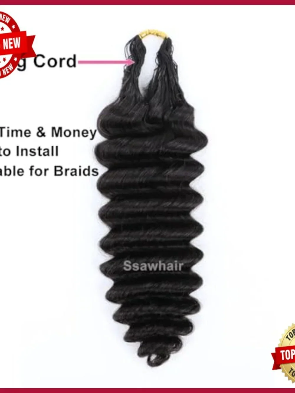 Deep Wave Crochet Human Hair Extensions 14 Inch Pre-Separated Reusable